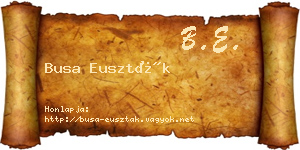 Busa Euszták névjegykártya